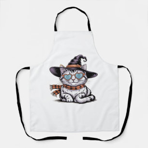 Tablier Chat sorcière cool - Cute Halloween Kitty avec coe