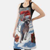 Tablier Chat Sphynx coule dans la neige avec Casquette de  (Insitu)