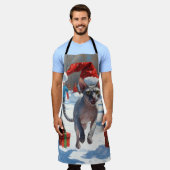 Tablier Chat Sphynx coule dans la neige avec Casquette de  (Porté)