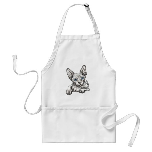 Tablier Chat Sphynx sans poils  (Devant)