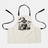 Tablier Chat Vintage mignon dans une Halloween cauldron (Recto)