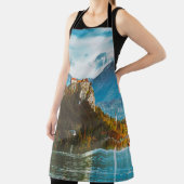 Tablier Château de Bled : Vue sur la falaise slovène. (Insitu)