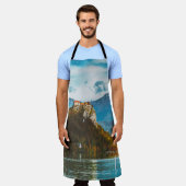 Tablier Château de Bled : Vue sur la falaise slovène. (Porté)