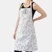 Tablier Château de Colombe Peacock toile apron (gris) (Insitu)