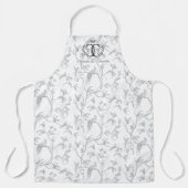 Tablier Château de Colombe Peacock toile apron (gris) (Recto)