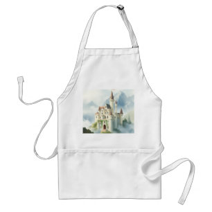 Tablier Château de Crème aquarelle avec vignes