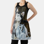 Tablier Château Dragon Fantaisiste de Husky d'Hiver Fantas (Insitu)
