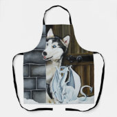 Tablier Château Dragon Fantaisiste de Husky d'Hiver Fantas (Recto)