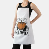 Tablier Chatoween Chat Noir Fantôme Halloween Conception V (Insitu)