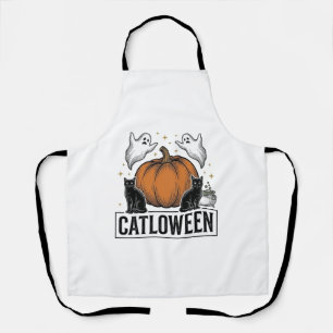 Tablier Chatoween Chat Noir Fantôme Halloween Conception V