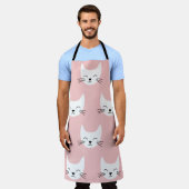 Tablier chats amusants sans couture motif (Porté)
