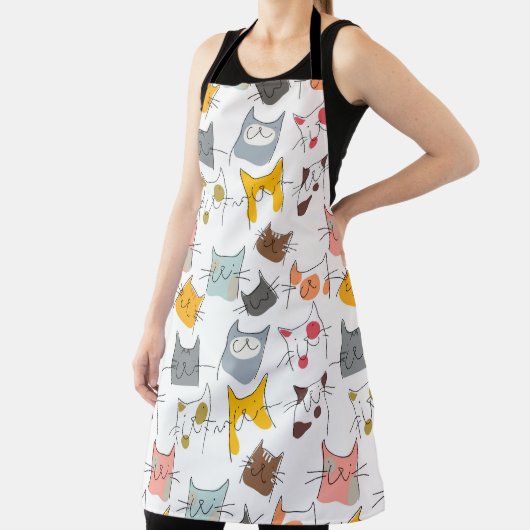 Tablier chats amusants sans couture motif (Insitu)
