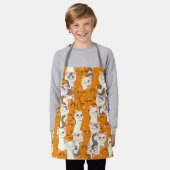 Tablier Chats blancs et gingembre motif yeux verts yeux bl (Porté)