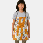 Tablier Chats blancs et gingembre motif yeux verts yeux bl (Insitu)