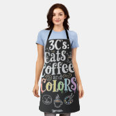 Tablier Chats Café et Couleurs (Porté)