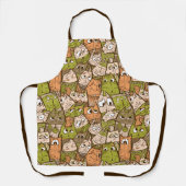 Tablier Chats caricaturaux amusants (Recto)