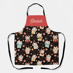 Tablier Chats chanceux Maneki Neko Personnalisés