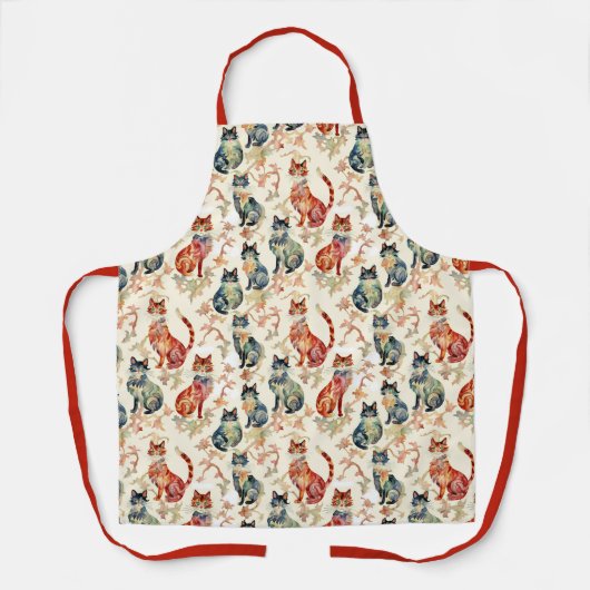 Tablier Chats dans un Motif d'aquarelle chinois (Recto)