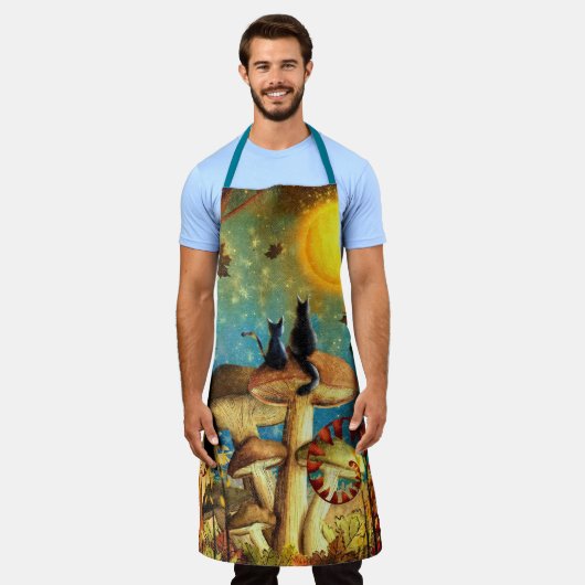 Tablier Chats de champignons (Porté)