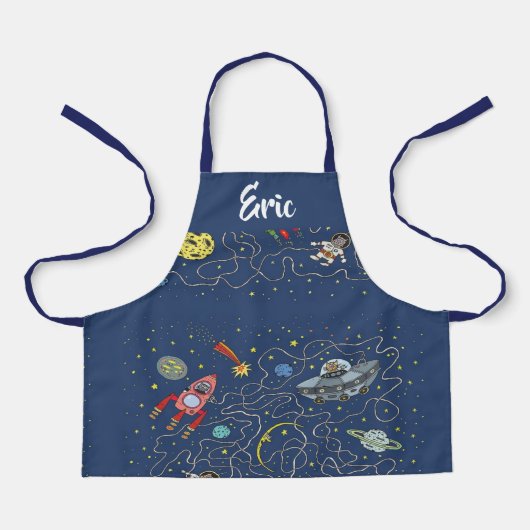 Tablier Chats de l'espace funky (Recto)