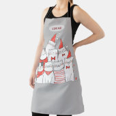 Tablier Chats de Noël souriants personnalisables (Insitu)