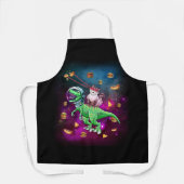 Tablier Chats d'oeil laser dans l'espace T rex Dinosaur (Recto)