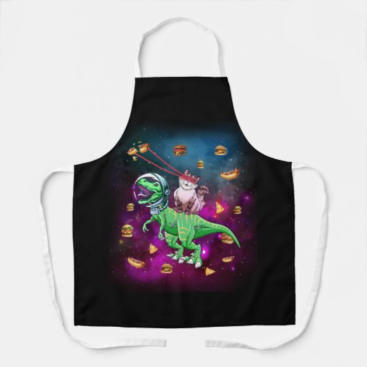 Tablier Chats d'oeil laser dans l'espace T rex Dinosaur (Recto)