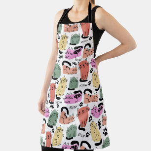 Tablier Chats doodles mignons et empreintes de pattes