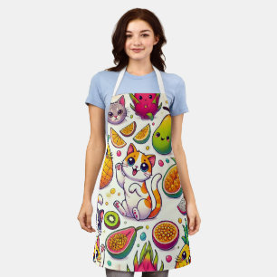 Tablier Chats Drôles & Fruits Exotiques – Mignon &