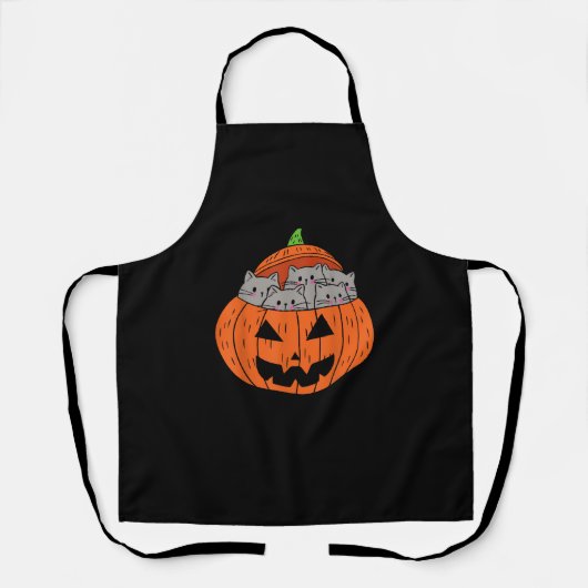 Tablier Chats en Citrouille sculpté Jack-o'-lantern Costum (Recto)