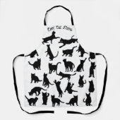 Tablier Chats en Jeu, Chat Mama Collage Personnalisé Chat (Recto)