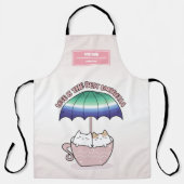 Tablier Chats en Mug sous parapluie dans les couleurs gaie (Recto)