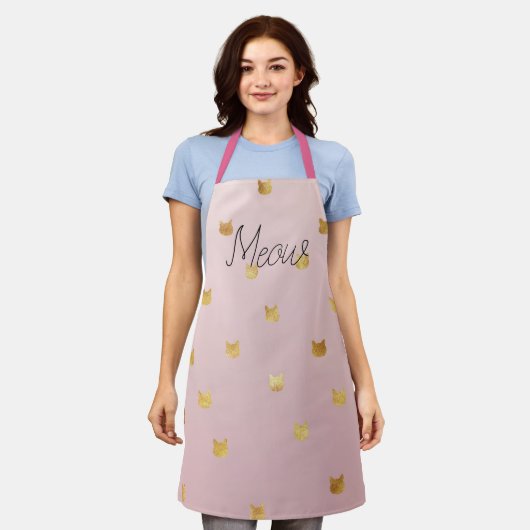Tablier Chats en or Blush Rose Ombre (Porté)