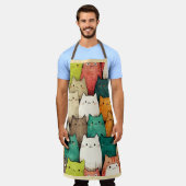 Tablier Chats mignons dans l'art vertical vibrant (Porté)