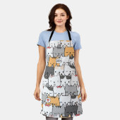 Tablier Chats mignons Motifs sans couture (Porté)