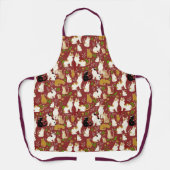 Tablier Chats mignons sur un Arrière - plan de Bourgogne (Recto)