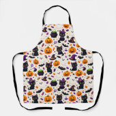 Tablier Chats noirs et citrouilles Utilisations de motif H (Recto)