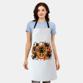 Tablier Chats noirs mignons en Citrouille Halloween Night  (Porté)