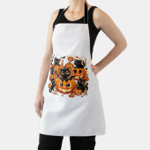 Tablier Chats noirs mignons en Citrouille Halloween Night  (Insitu)