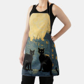 Tablier Chats noirs sur un toit (Insitu)