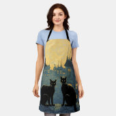 Tablier Chats noirs sur un toit (Porté)