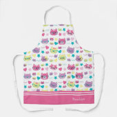Tablier Chats Pastel cool Avec Verres Motif, Rose (Recto)