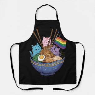 Tablier Chats Ramen Drapeau Arc-en-ciel Anime Mois de la f
