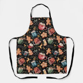 Tablier Chaud cacao pain d'épices Cookies Noël rustique (Recto)