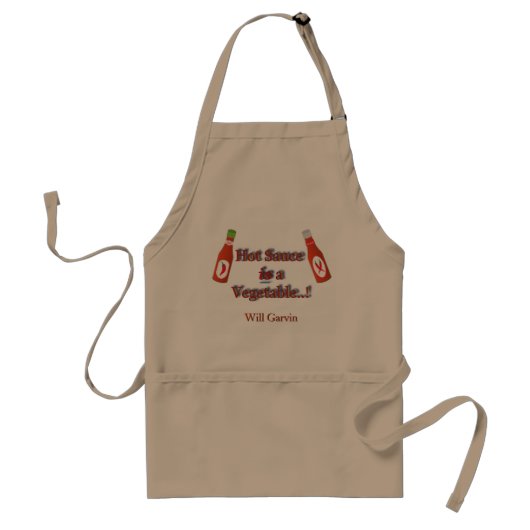Tablier Chaud Sauce Chili Monogramme Nom Texte (Devant)