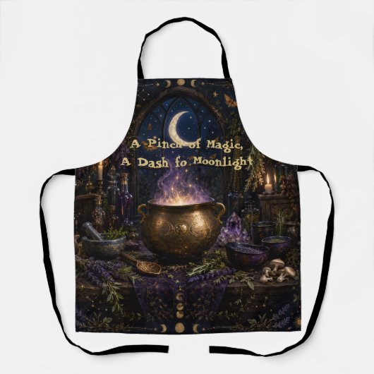 Tablier Chaudron de Cuisine de Sorcière Céleste (Recto)