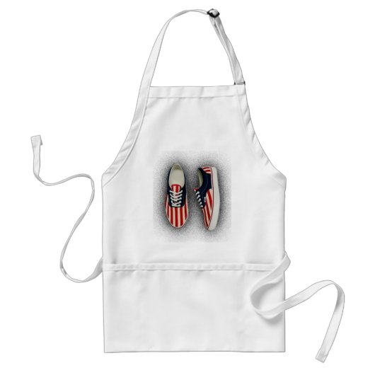 Tablier Chaussures rouge blanc et bleu Apron Cool (Devant)