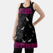 Tablier Chauve-souris gothique Vampire Plaid Apron noir et (Insitu)
