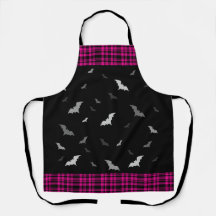 Chauve-souris gothique Vampire Plaid Apron noir et