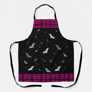 Tablier Chauve-souris gothique Vampire Plaid Apron noir et